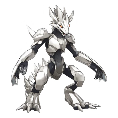  Edgy Shiny Futuristic Digimon-Fakemon-Reptile-Dragon-Sergal-Mecha full body sticker