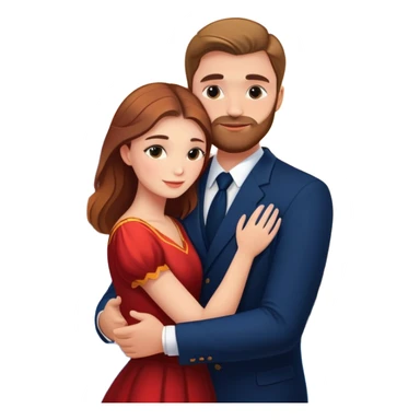 Elegant girl and man hugging together in Montenegro sunset  sticker