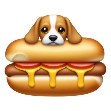 Dog in hotdog buns  sticker