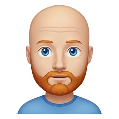 White bald man with blue eyes and ginger beard sticker