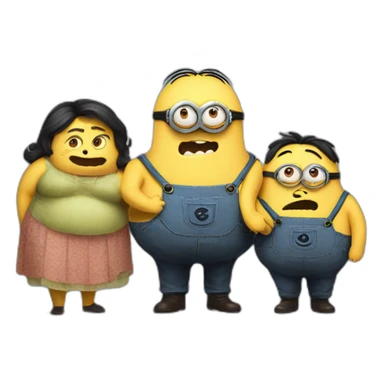 cursed fat minion family friendly sticker