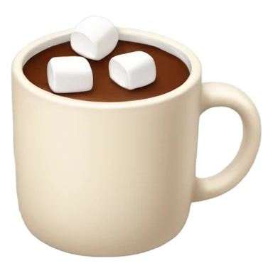 Light beige mug of hot chocolate with marshmallows  sticker