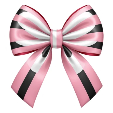 candy cane bow shape with light pink stripes and a satin bow sticker