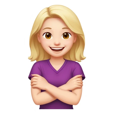 Girl laughing with arms crossed sticker