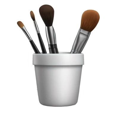 Realistic makeup brush in a cup holder sticker