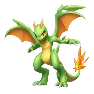 Metallic medabot-Flygon-Charizard full body sticker