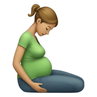 pregnant pesent leaning down sticker