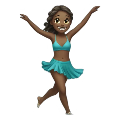 Girl dancing on the sea  sticker