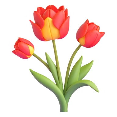 Elegant tulip flower with detailed petals and realistic texture sticker