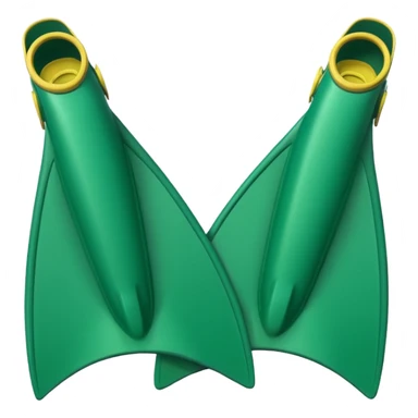 diving fins, green, simple sticker