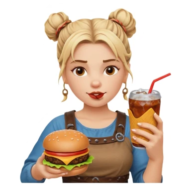 woman viking eating burger sticker