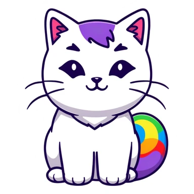 LGBTQ cat with rainbow colors sticker