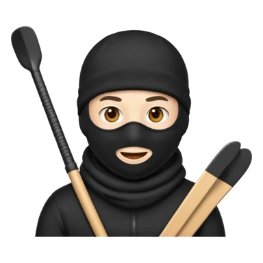 Create an emoji wearing a black ski mask not a creepy big smile though and no need for spoons sticker