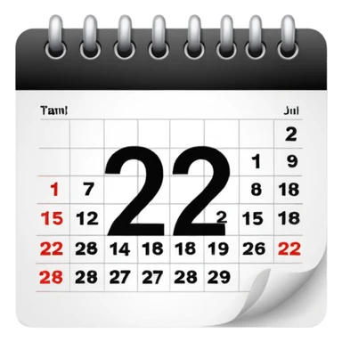 calendar with '2 days' in bold text sticker