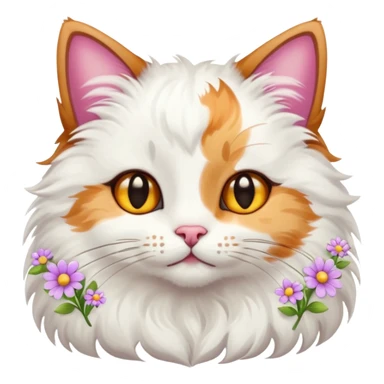 кіт з квітами та зірками sticker