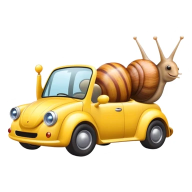 Snail in a car  sticker