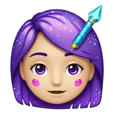 Glitter Roxo e Ciano Seta sticker