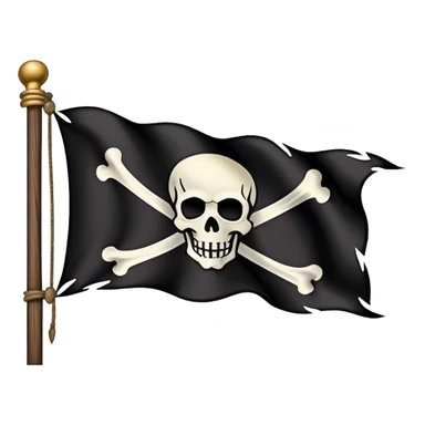 pirate flag with skull and crossbones, classic jolly roger sticker