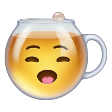 Bubble coming from tea sticker