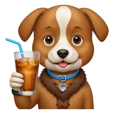 Chien avec une boisson sticker