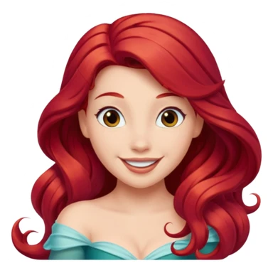 princess Ariel with flowing red hair sticker