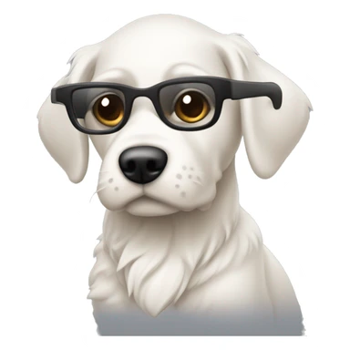 joven gafas piel blanca  y con algo más de pelo con perro pincher sticker