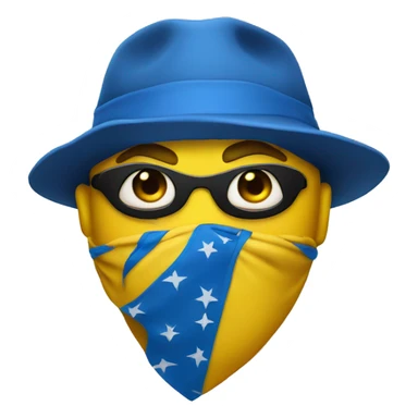  Yellow circle face Gangster with blue bandana  sticker