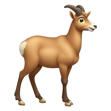 happy smiling brown chamois pointing to the left side with his hoof sticker