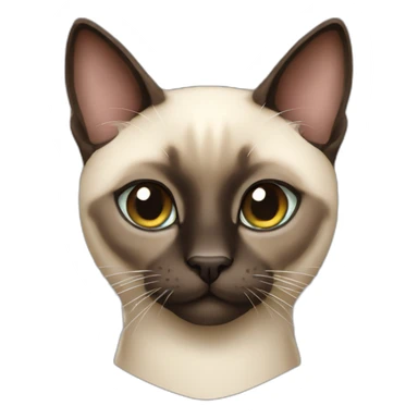 inlove crowned siamese cat face sticker