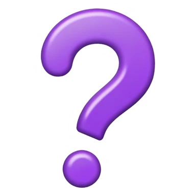 Purple question mark that is the normal emoji size and can we used on social media sticker
