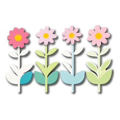 Flowers in a row sticker