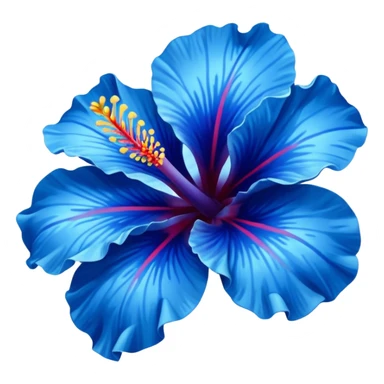 Blue hibiscus flower sticker