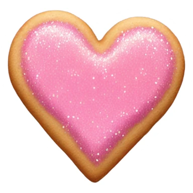 Pink heart shaped cookie with glitter  sticker