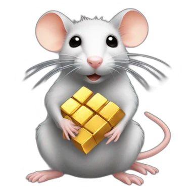 Rat with gold lingots sticker