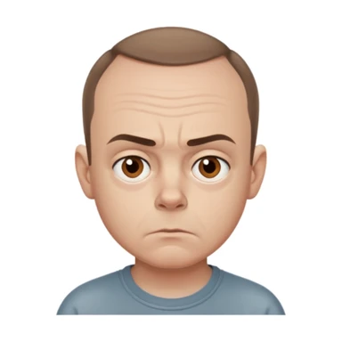 Carl from Sling Blade, serious expression, recognizable features, neutral background sticker