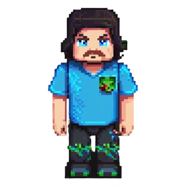 Jack Black as a Minecraft character sticker
