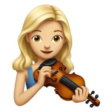 blond girl playing a violin sticker