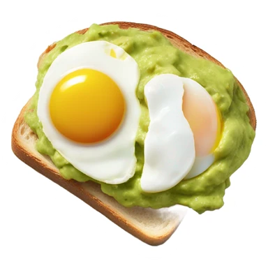 Guacamole spread on toast with over easy egg on top sticker