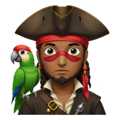 pirate and parrot sticker