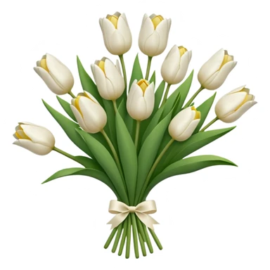 white tulip bouquet  sticker