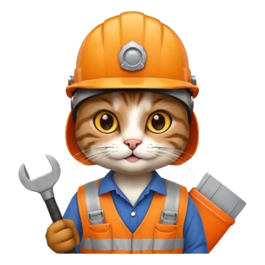 cat, handyman Outfit, wearing a Helmet sticker