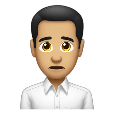 Jokowi with white shirt sad sticker