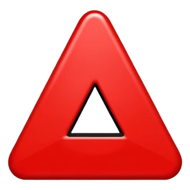Emoji warning: red triangle, black exclamation mark, flat design, simple, emoji style. bold, high contrast, sticker