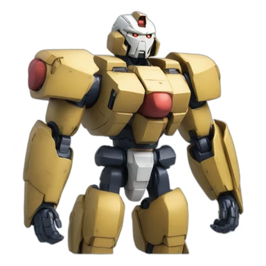 Gundam piloted by a muscular potato man sticker