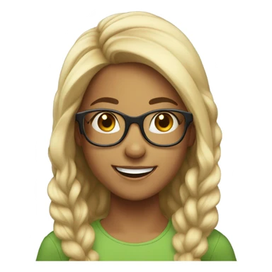 happy girl with glasses sticker