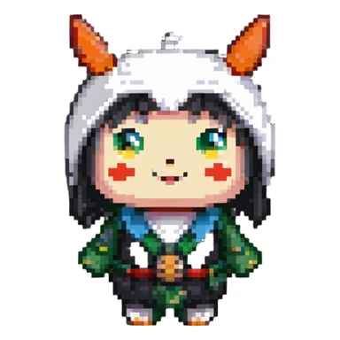 simple Japanese mascot character with soft appearance sticker