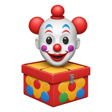 toy for children, clown jack-in-a-box sticker