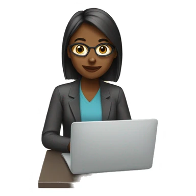 young remote worker woman sticker