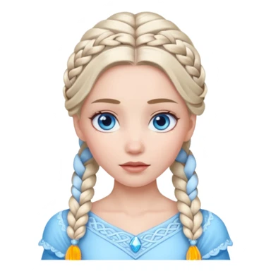 braided hair ice princess sticker