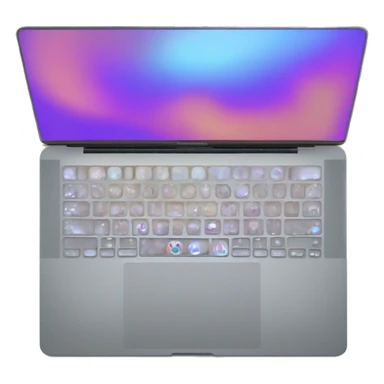 Realistic isolated gradient silver holographic macbook pro m2 sticker